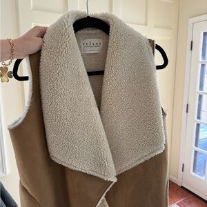 Velvet Women's Cozy Tan and Cream Vest